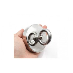 Magnet neodim oala D75 mm, carlig inelar, forta 260Kg