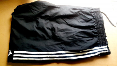 E676-I-Pantaloni fas Trainning ADIDAS marime mare 3XT Black&amp;amp; White nou nefolosit foto