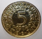 F.479 GERMANIA RFG 5 DEUTSCHE MARK 1974 D ARGINT AURITA