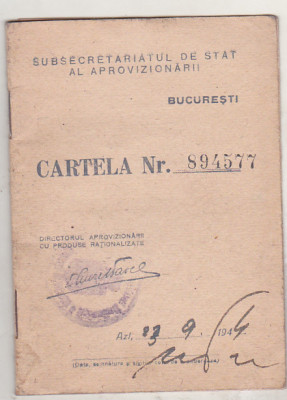 bnk div Cartela de alimente - Bucuresti 1944 foto