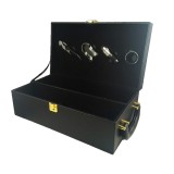 Cutie Pentru Vin cu Accesorii 2 Spatii Neagra WZ2112