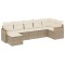 Set canapele de gradina, 7 piese, cu perne, bej, poliratan