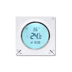 Resigilat Termostat Techstar&reg; Smart TH-12W, Wireless, 16A, 3500W, Google Home, Alexa, Tuya, Senzor Pardoseala, Alb
