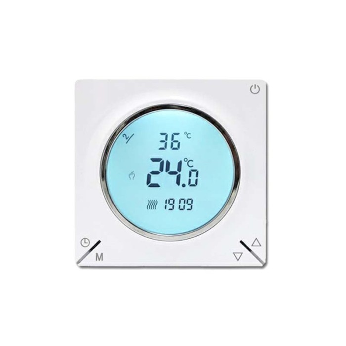 Resigilat Termostat Techstar&reg; Smart TH-12W, Wireless, 16A, 3500W, Google Home, Alexa, Tuya, Senzor Pardoseala, Alb
