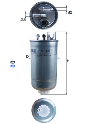 MAHLE KL 147D filtru combustibil foto