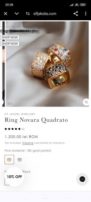 Inel vintage argint danez placat cu aur de 18 kt si cu zirconii albe foto