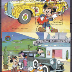 Redonda 1990 Disney automobile 2 blocuri MNH