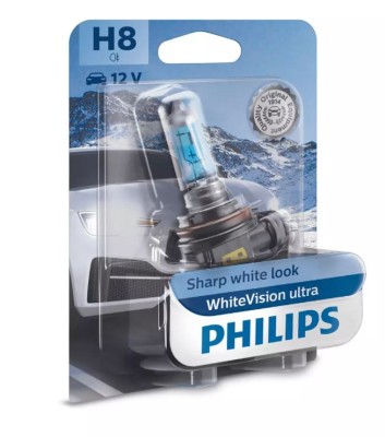 Bec H8 PHILIPS 99ZS228P, 12V; 35W; WhiteVision ultra; albastru; PGJ19-1; ECE, 1 buc. foto