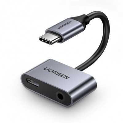 Adaptor Audio USB-C - 3.5mm / USB-C UGREEN CM193, Gri foto