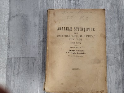 Analele Stiintifice ale Universitatii &amp;quot;Al.I.Cuza&amp;quot; : Stiinte naturale,Geologie-geografie Tomul XI foto