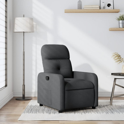 Gossi fotoliu rabatabil, gri inchis, material textil foto
