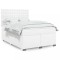 vidaXL Pat box spring cu saltea, alb, 160x200 cm, piele ecologică 3293029