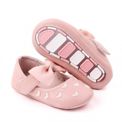 Pantofiori roz cu inimioare (Marime Disponibila: 3-6 luni (Marimea 18 foto