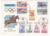 DB1 Italia 1960 Olimpiada Roma FDC + Brosura prezentare 8 pg. 2 limbi 4 poze