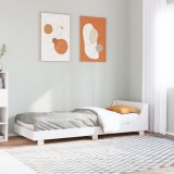 VidaXL Cadru de pat fără saltea, alb, 75x190 cm, lemn masiv de pin 850753