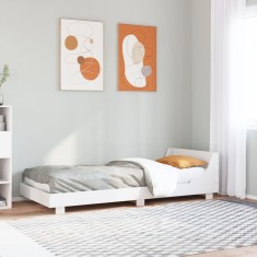 vidaXL Cadru de pat fără saltea, alb, 75x190 cm, lemn masiv de pin 850753