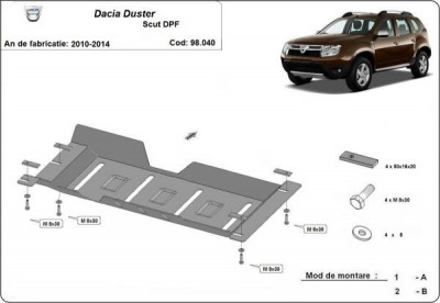 Scut metalic Filtru Particule Dacia Duster I 2010-2013 foto