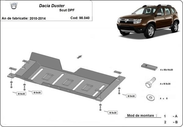 Scut metalic Filtru Particule Dacia Duster I 2010-2013