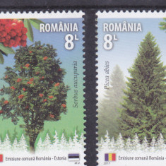 AURUL PADURILOR SPECII FORESTIERE,ROMANIA- ESTONIA,MNH,2017,Lp.2171, ** ROMANIA.