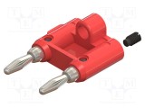 Adaptor roşie 15A banană 4mm x2 CAL TEST