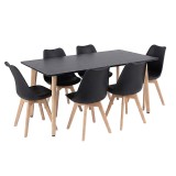 Set de sufragerie Silla 150 6+1, negru-negru