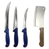 Set profesional de macelarie, filetat, injunghiat, transat, dezosat, 3 cutite, satar