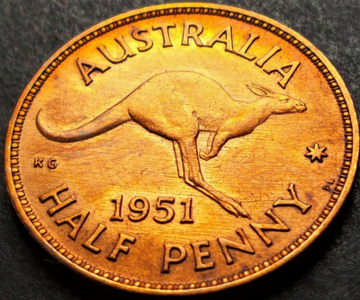 Moneda istorica HALF PENNY - AUSTRALIA, anul 1951 * cod 5221 foto