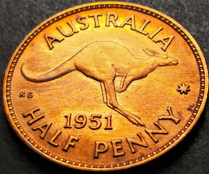 Moneda istorica HALF PENNY - AUSTRALIA, anul 1951 * cod 5221