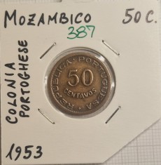 387 Mozambic, Mozambique, 50 centavos 1953, KM#81