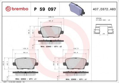 BREMBO P 59 097 PRIME LINE set placute frana,frana disc foto