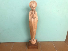 Statueta veche Fecioara Maria,sculptata in lemn foto