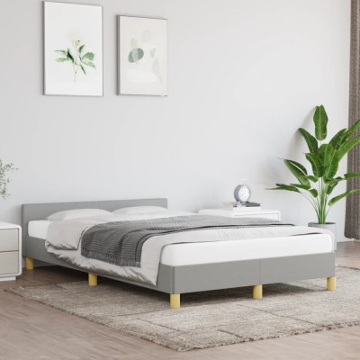 vidaXL Cadru de pat fără saltea, gri deschis, 120x200 cm, textil 347399 foto