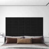 VidaXL Panouri de perete 12 buc. negru 30x15 cm textil 0,54 m&sup2;