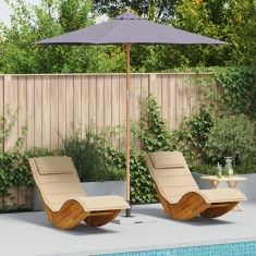 vidaXL Parasol de Grădină - Gri &Icirc;nchis, 270x260 cm, Bambus