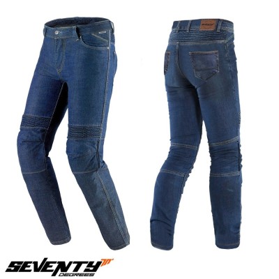 Blugi (jeans) femei pentru scuter - motocicleta Seventy model SD-PJ8 tip Slim fit culoare: albastru (insertii Aramid Kevlar) M foto
