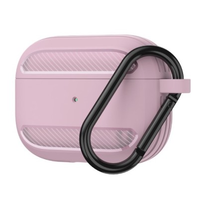 Husa pentru AirPods Pro 1 / AirPods Pro 2 - Techsuit Carbon Silicone - Pink foto