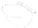 Cablu spiralat alb 3x0.15mm2 neecranat 300V 0.1m-0.4m