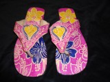 PAPUCI SLAPI FLIP FLOPS DAMA PIELE NATURALA HAND MADE in INDIA FUCSIA GALBEN MOV
