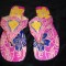 PAPUCI SLAPI FLIP FLOPS DAMA PIELE NATURALA HAND MADE in INDIA FUCSIA GALBEN MOV