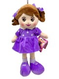 Papusa din plus fetita rochie mov jucarie moale pentru copii