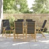 VidaXL Scaune pliabile/rabatabile, 6 buc., cu perne gri &icirc;nchis, bambus 3208930