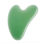 Cumpara ieftin Aparat Masaj Facial si Corporal - Piatra Gua Sha din Jad Verde Pal - 8 cm