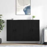 vidaXL Cabinet suspendat 2 pcs Stejar Negru 69,5 x 34 x 90 cm 3415597