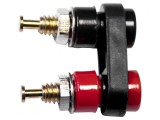 Soclu banană 2mm 5A 1,5kV negru aurit pe panou