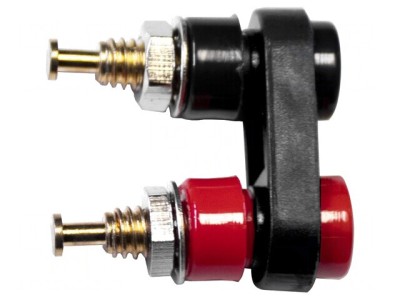 Soclu banană 2mm 5A 1,5kV negru aurit pe panou foto