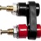 Soclu banană 2mm 5A 1,5kV negru aurit pe panou