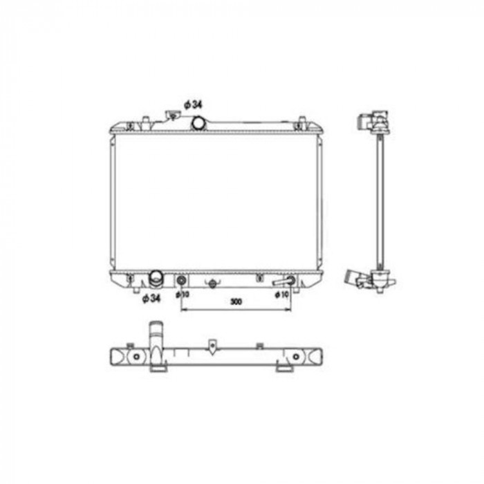 Radiator racire Suzuki Swift (Sg) 02.2005-2010 Motor 1, 3 68kw; 1, 5 75kw; Benzina, tip climatizare Cu/fara AC, cutie automata, dimensiune 558x375x16