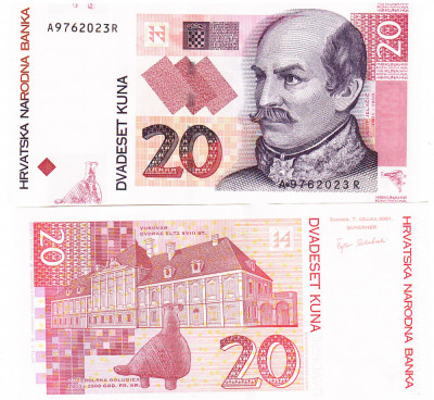 Croatia 20 Kuna 2012 P-39b UNC foto