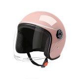Casca Moto Scuter ATV Open Face Unisex cu Viziera, Roz/Negru/Alb/Gri, ABS, 56-62cm