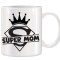 Cana alba ceramica personalizata Super Mom, INOVATIX&reg;. 330ml